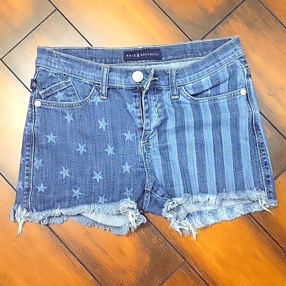Rock & Republic stars & strips denim shorts